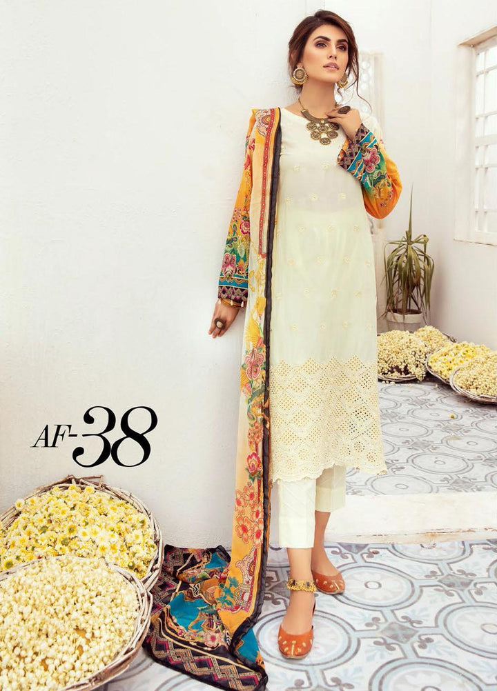 Aafreen By Riaz Arts Embroidered Lawn Suits Unstitched 3 Piece RA21-A6 38 - Summer Collection