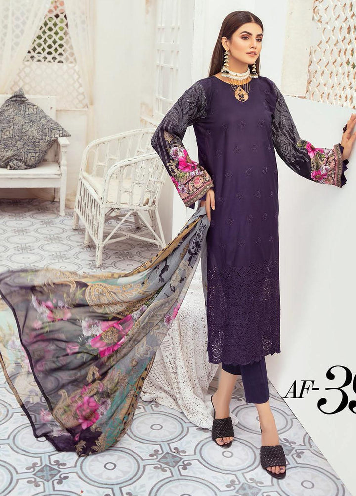Aafreen By Riaz Arts Embroidered Lawn Suits Unstitched 3 Piece RA21-A6 39 - Summer Collection