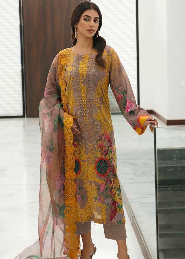 Aaghaz By Charizma Embroidered Lawn Suits Unstitched 3 Piece CRZ23AG AG-05A - Summer Collection