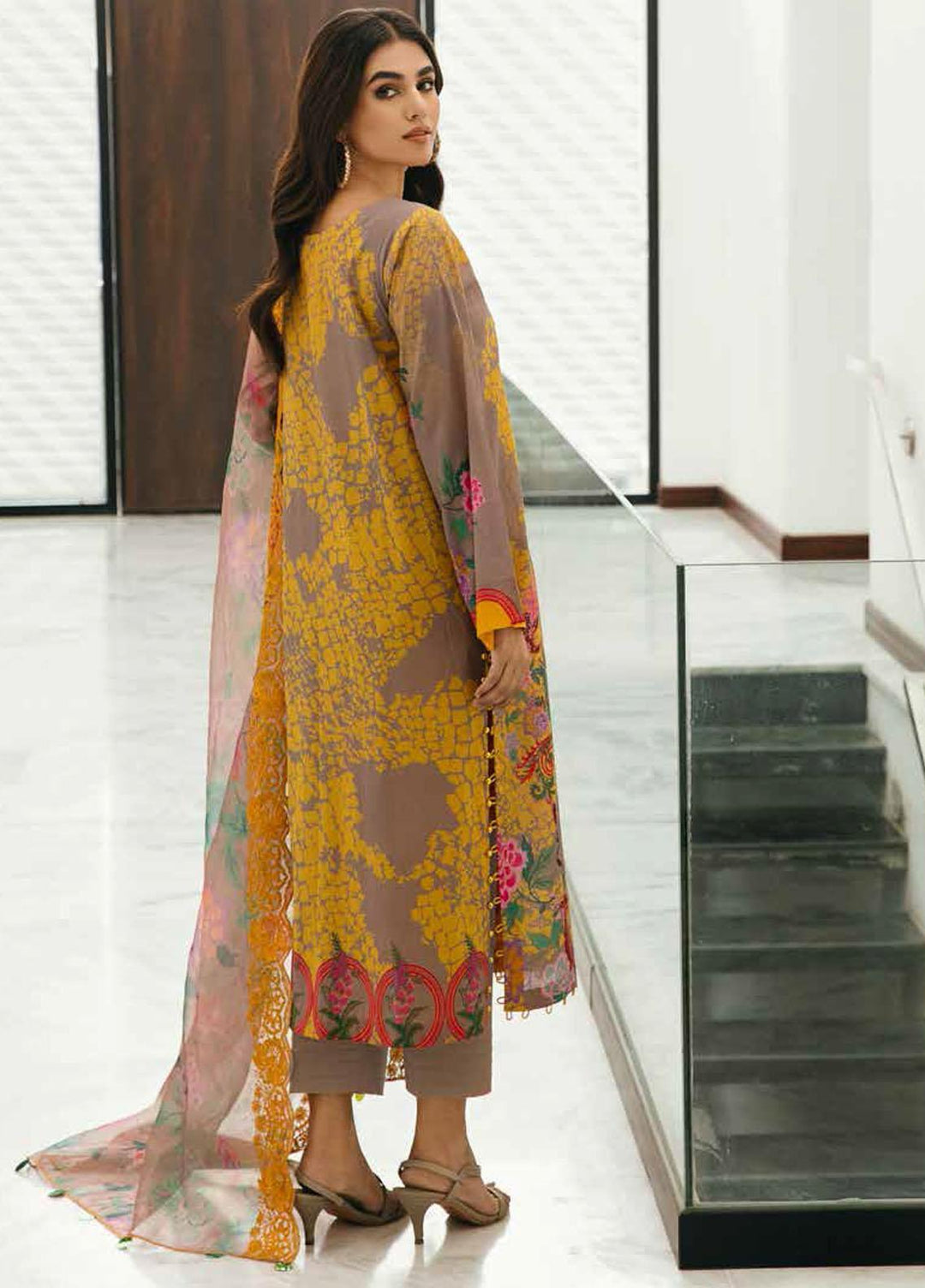 Aaghaz By Charizma Embroidered Lawn Suits Unstitched 3 Piece CRZ23AG AG-05A - Summer Collection