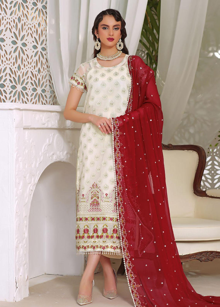 Aaina By Awwal Embroidered Chiffon Suits Unstitched 3 Piece AW23A D-01 Aaqs - Luxury Collection