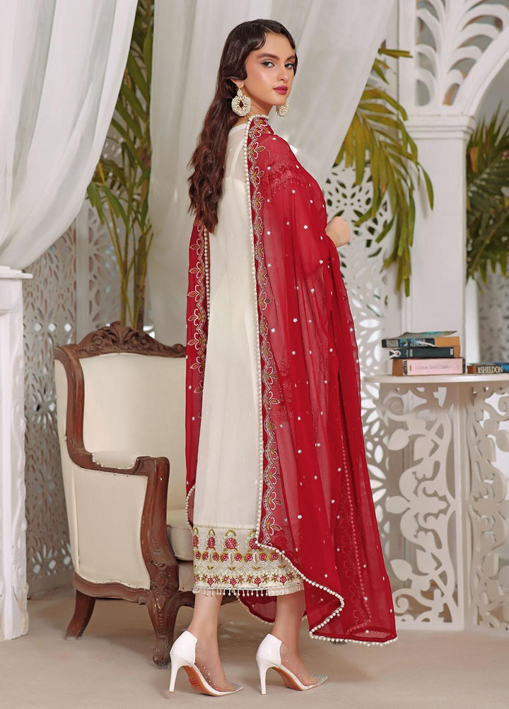 Aaina By Awwal Embroidered Chiffon Suits Unstitched 3 Piece AW23A D-01 Aaqs - Luxury Collection