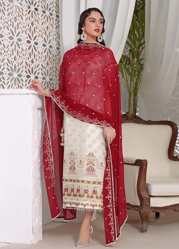 Aaina By Awwal Embroidered Chiffon Suits Unstitched 3 Piece AW23A D-01 Aaqs - Luxury Collection