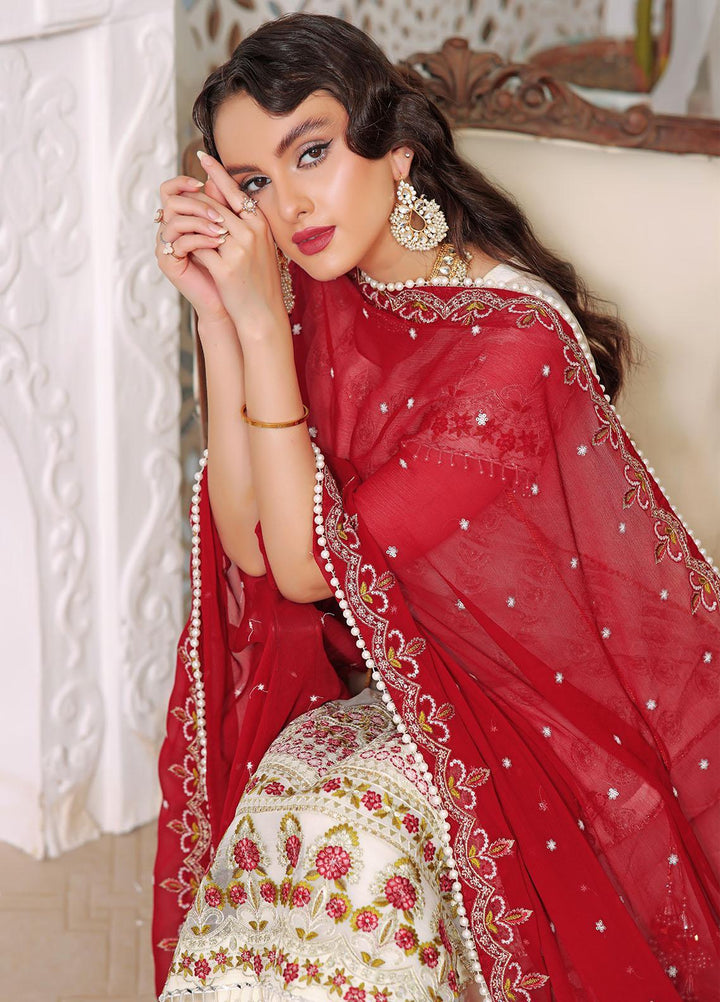 Aaina By Awwal Embroidered Chiffon Suits Unstitched 3 Piece AW23A D-01 Aaqs - Luxury Collection