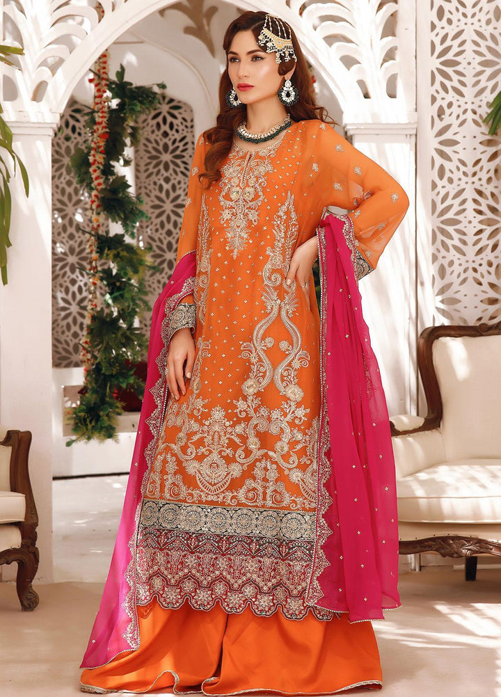 Aaina By Awwal Embroidered Chiffon Suits Unstitched 3 Piece AW23A D-02 Tarzz - Luxury Collection