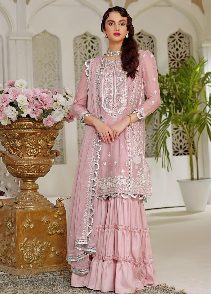 Aaina By Awwal Embroidered Chiffon Suits Unstitched 3 Piece AW23A D-03 Nuri - Luxury Collection