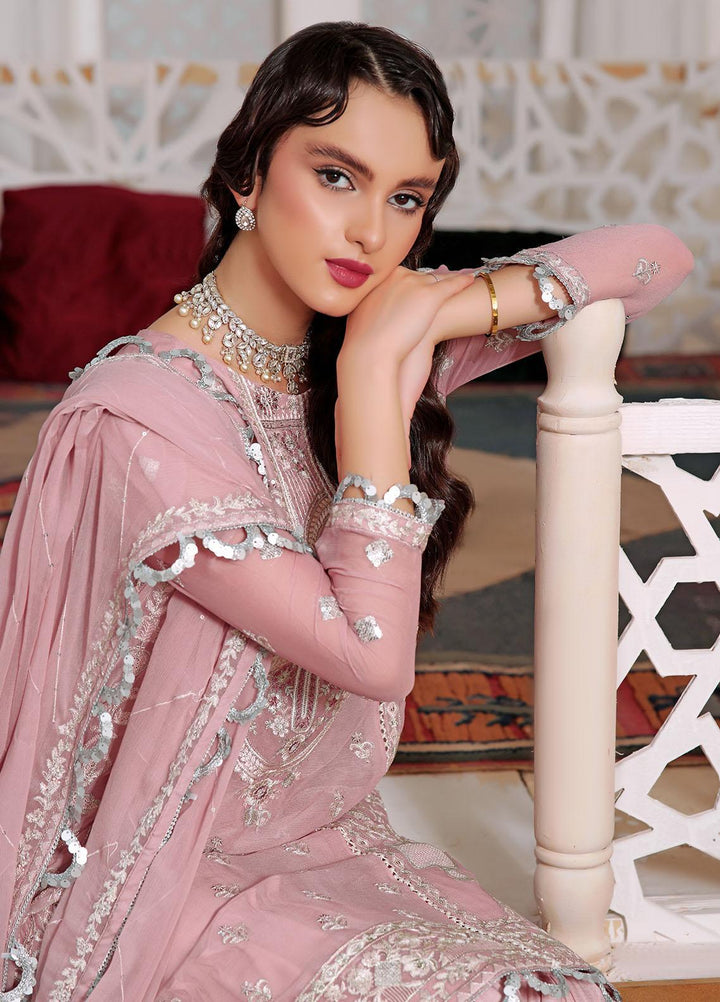 Aaina By Awwal Embroidered Chiffon Suits Unstitched 3 Piece AW23A D-03 Nuri - Luxury Collection