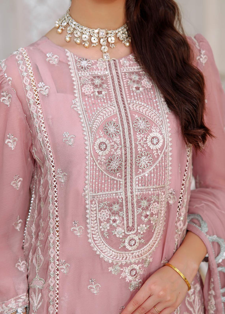 Aaina By Awwal Embroidered Chiffon Suits Unstitched 3 Piece AW23A D-03 Nuri - Luxury Collection