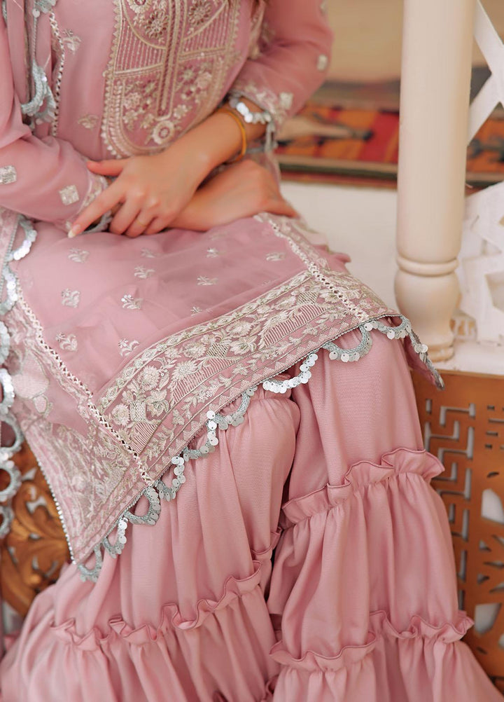 Aaina By Awwal Embroidered Chiffon Suits Unstitched 3 Piece AW23A D-03 Nuri - Luxury Collection