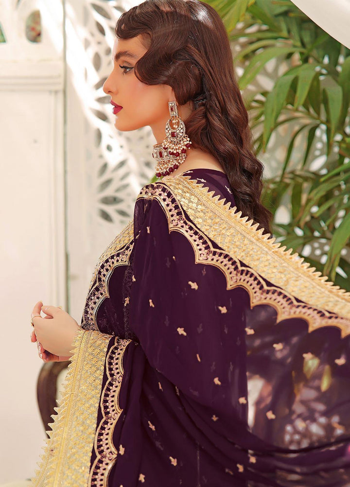 Aaina By Awwal Embroidered Chiffon Suits Unstitched 3 Piece AW23A D-04 Dilaab - Luxury Collection