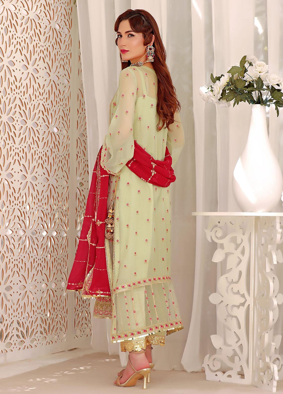 Aaina By Awwal Embroidered Chiffon Suits Unstitched 3 Piece AW23A D-05 Sahal - Luxury Collection