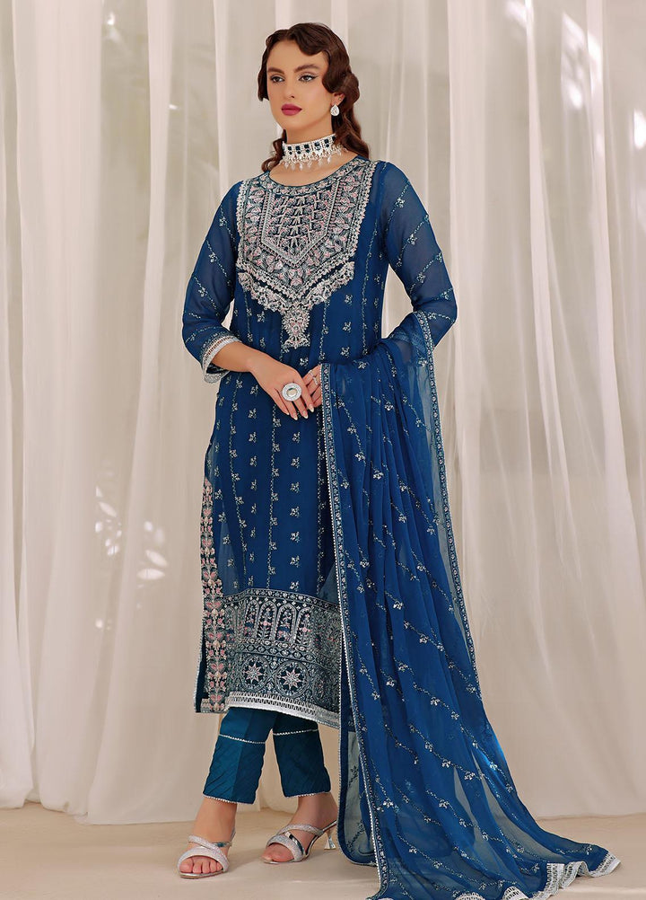 Aaina By Awwal Embroidered Chiffon Suits Unstitched 3 Piece AW23A D-06 Gauhar - Luxury Collection