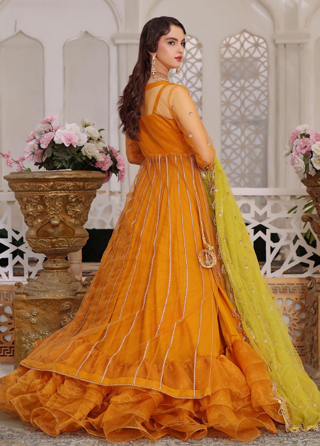 Aaina By Awwal Embroidered Net Suits Unstitched 3 Piece AW23A D-08 Hasnat - Luxury Collection