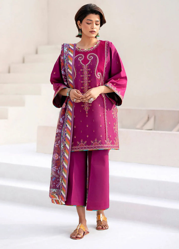 Aaina by Bin Ilyas Embroidered Lawn Suit Unstitched 3 Piece BI25AL 82 A - Summer Collection