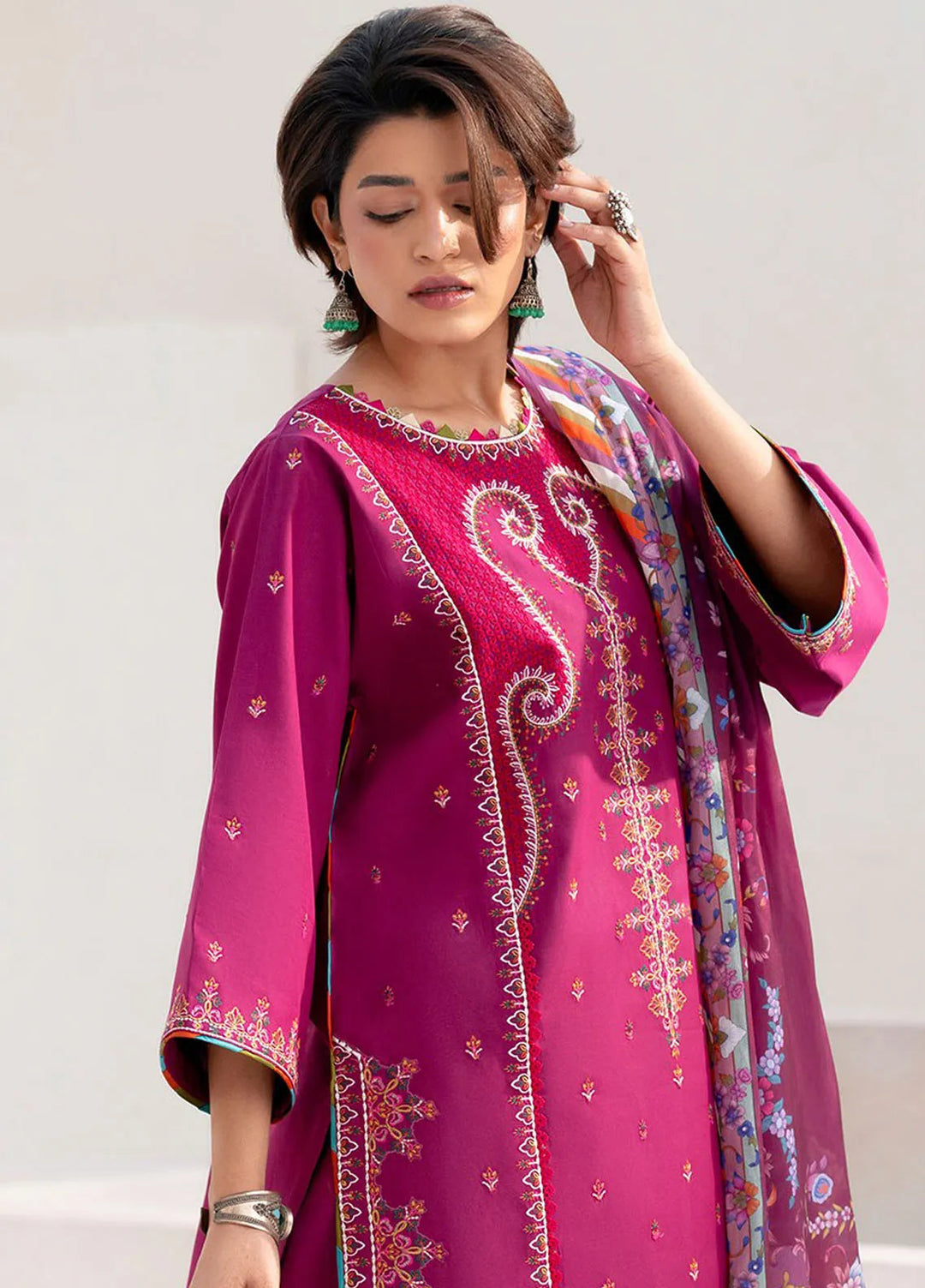 Aaina by Bin Ilyas Embroidered Lawn Suit Unstitched 3 Piece BI25AL 82 A - Summer Collection