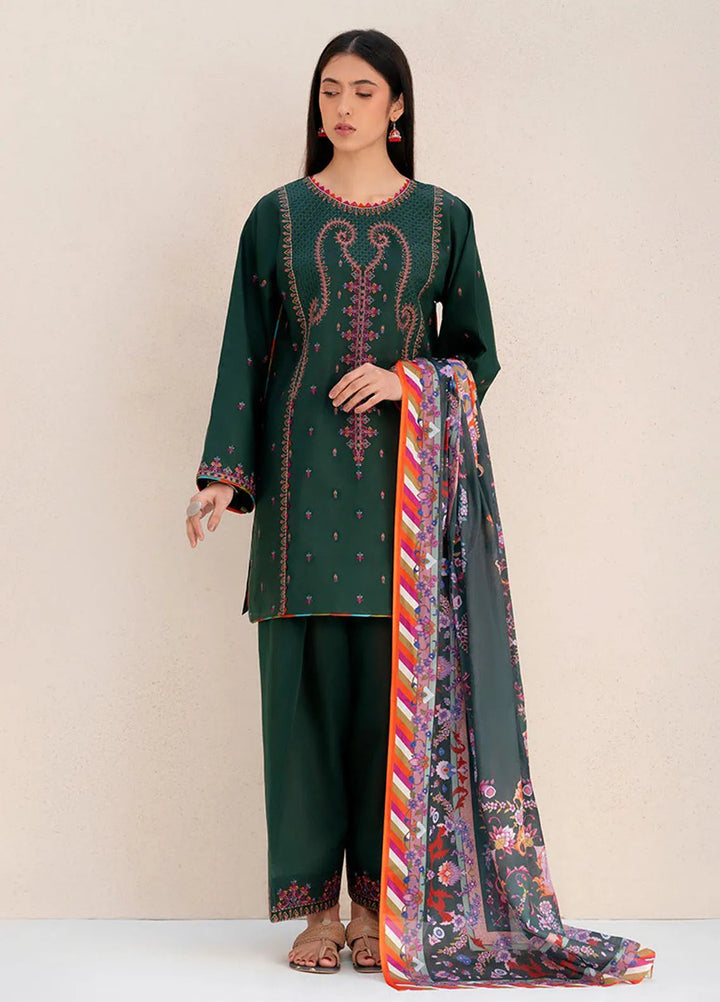 Aaina by Bin Ilyas Embroidered Lawn Suit Unstitched 3 Piece BI25AL 82 B - Summer Collection