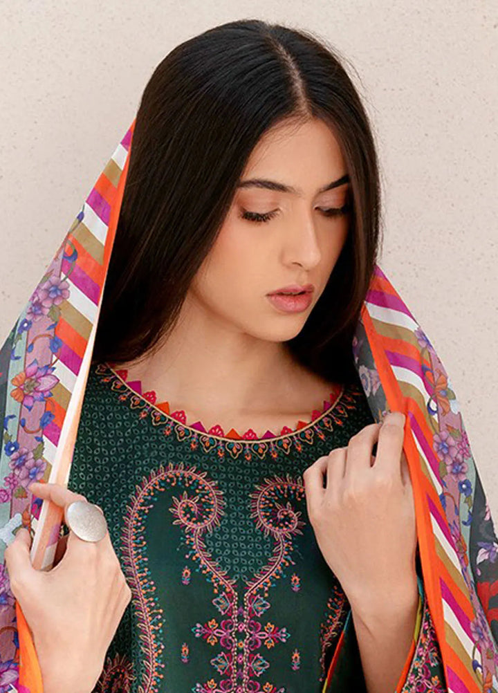 Aaina by Bin Ilyas Embroidered Lawn Suit Unstitched 3 Piece BI25AL 82 B - Summer Collection