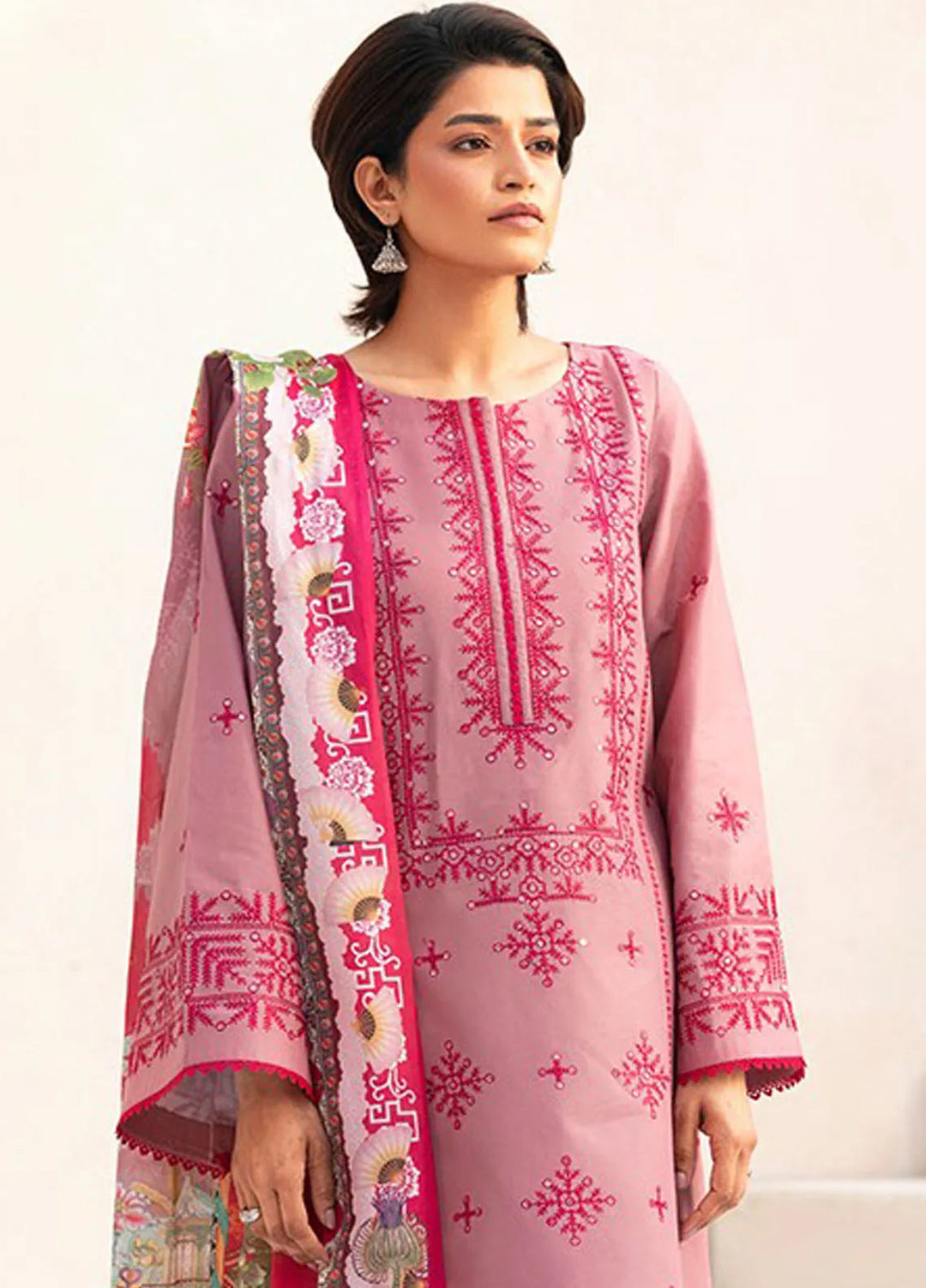 Aaina by Bin Ilyas Embroidered Lawn Suit Unstitched 3 Piece BI25AL 83 B - Summer Collection