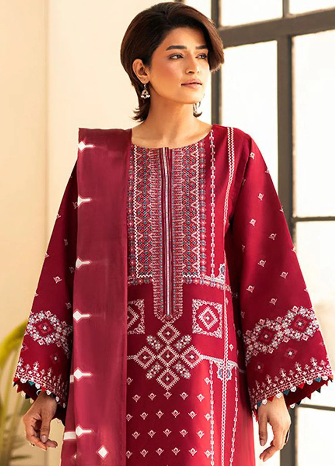 Aaina by Bin Ilyas Embroidered Lawn Suit Unstitched 3 Piece BI25AL 84 A - Summer Collection