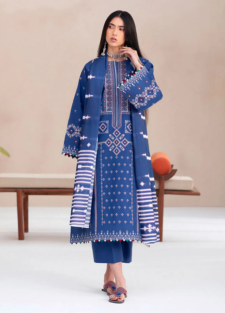 Aaina by Bin Ilyas Embroidered Lawn Suit Unstitched 3 Piece BI25AL 84 B - Summer Collection