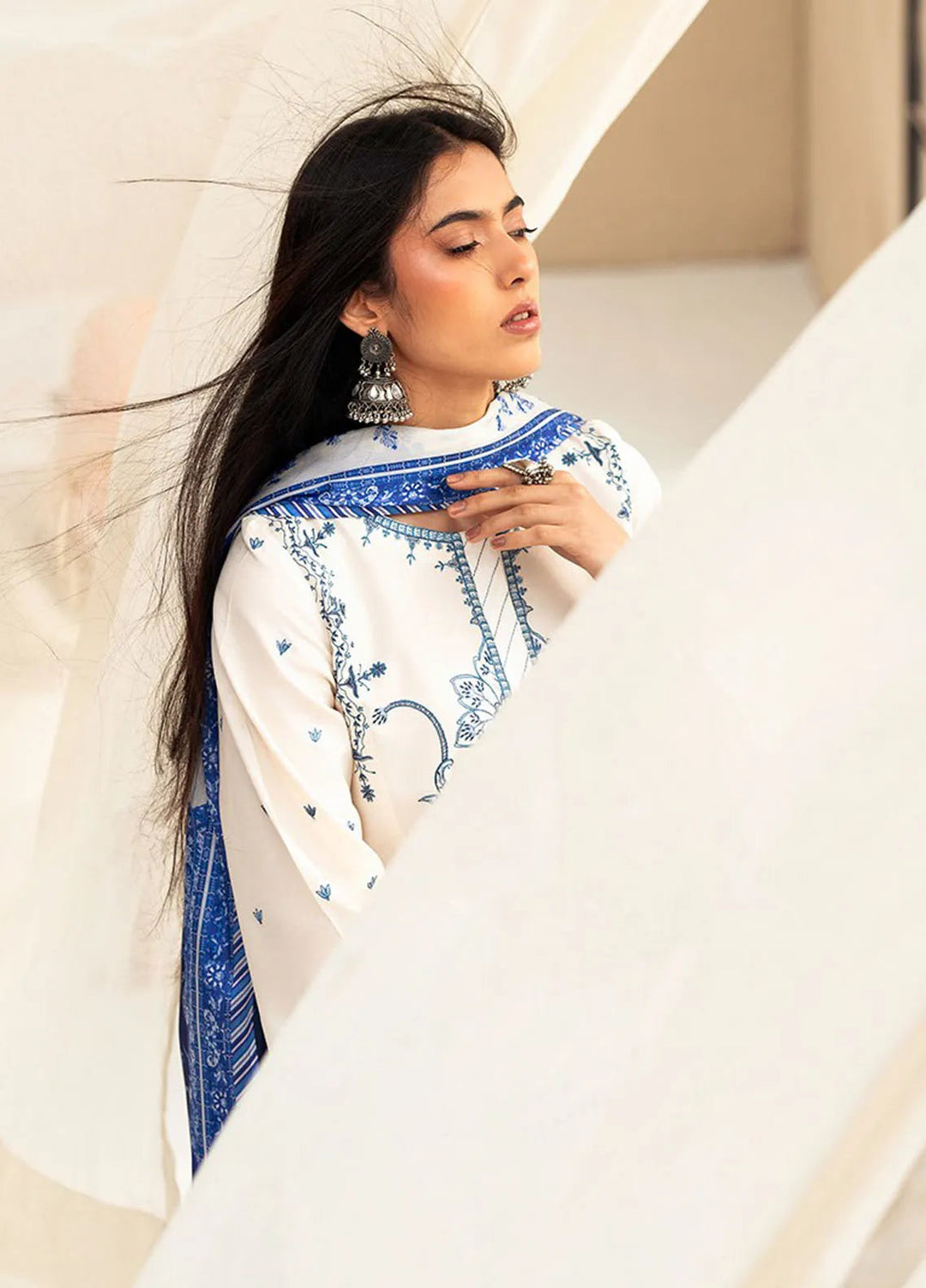 Aaina by Bin Ilyas Embroidered Lawn Suit Unstitched 3 Piece BI25AL 85 B - Summer Collection