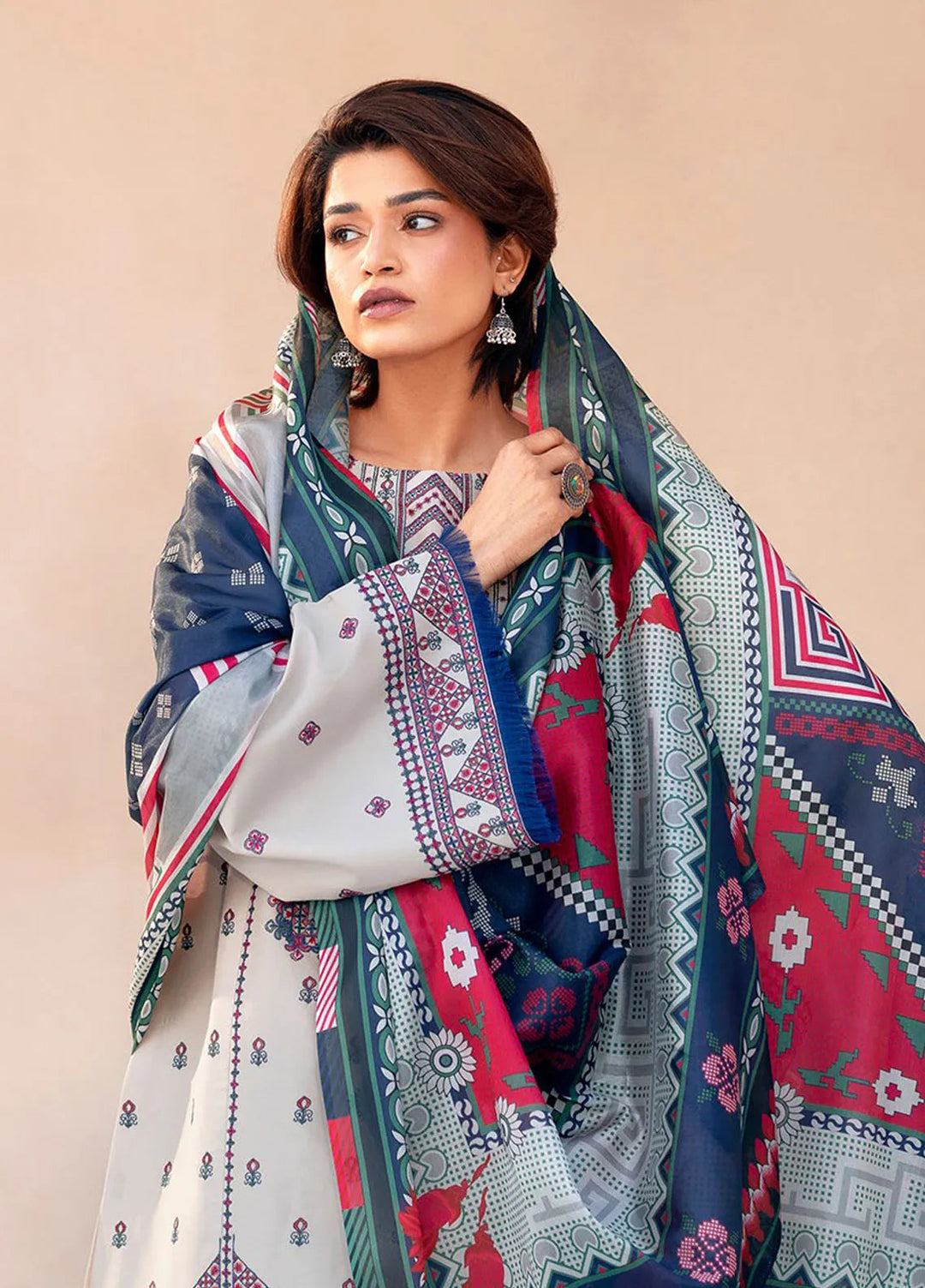 Aaina by Bin Ilyas Embroidered Lawn Suit Unstitched 3 Piece BI25AL 86 A - Summer Collection