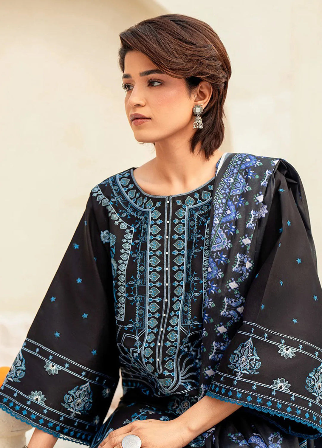 Aaina by Bin Ilyas Embroidered Lawn Suit Unstitched 3 Piece BI25AL 87 A - Summer Collection