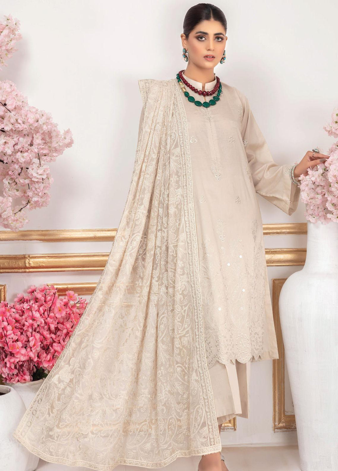 Aalaya Embroidered Lawn Suits Unstitched 3 Piece ALY22EL D-07 - Premium Collection