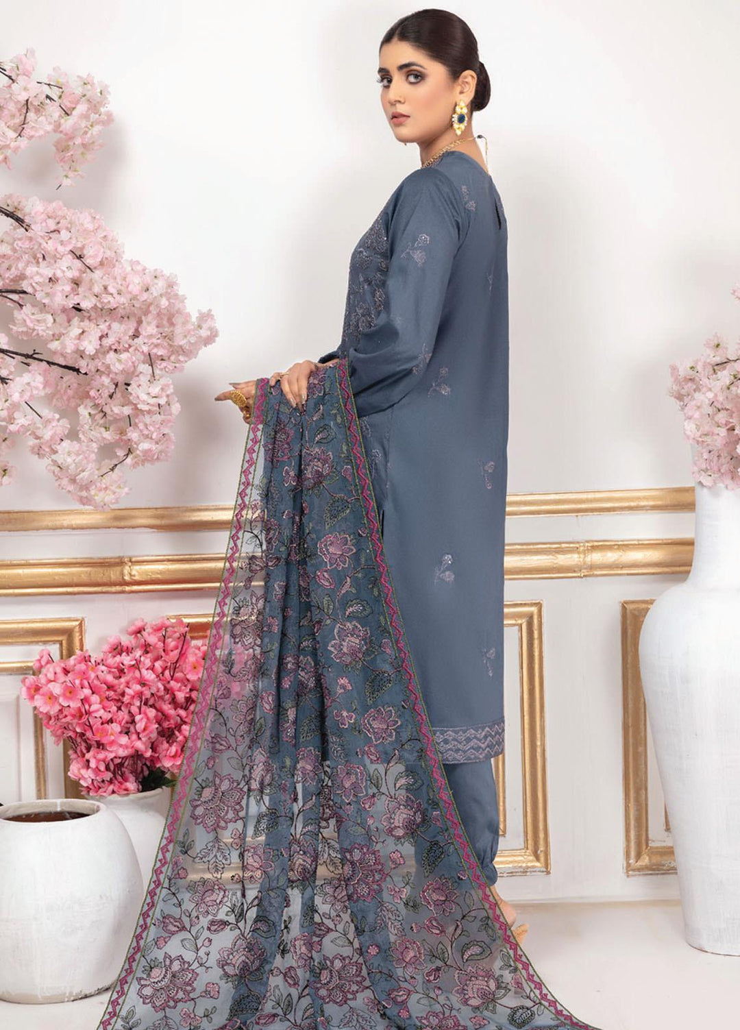 Aalaya Embroidered Lawn Suits Unstitched 3 Piece ALY22EL D-08 - Premium Collection