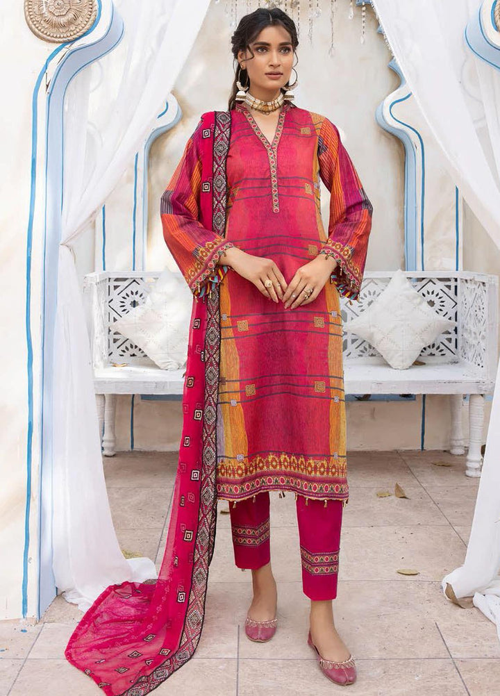 Aalaya Printed Lawn Suits Unstitched 3 Piece ALY22PL D-01 - Premium Collection