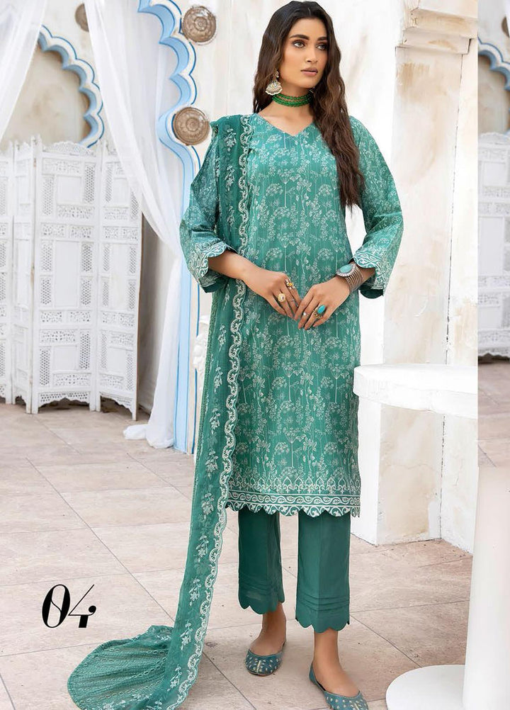 Aalaya Printed Lawn Suits Unstitched 3 Piece ALY22PL D-04 - Premium Collection