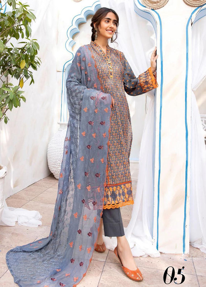 Aalaya Printed Lawn Suits Unstitched 3 Piece ALY22PL D-05 - Premium Collection