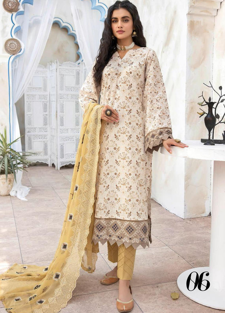 Aalaya Printed Lawn Suits Unstitched 3 Piece ALY22PL D-06 - Premium Collection