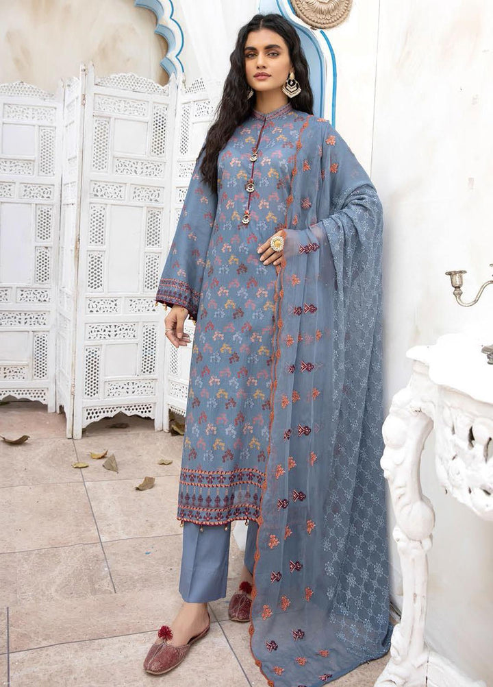 Aalaya Printed Lawn Suits Unstitched 3 Piece ALY22PL D-07 - Premium Collection