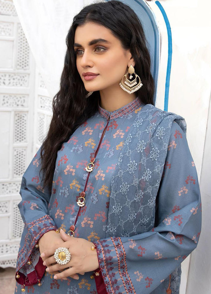 Aalaya Printed Lawn Suits Unstitched 3 Piece ALY22PL D-07 - Premium Collection