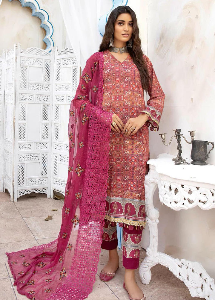 Aalaya Printed Lawn Suits Unstitched 3 Piece ALY22PL D-08 - Premium Collection