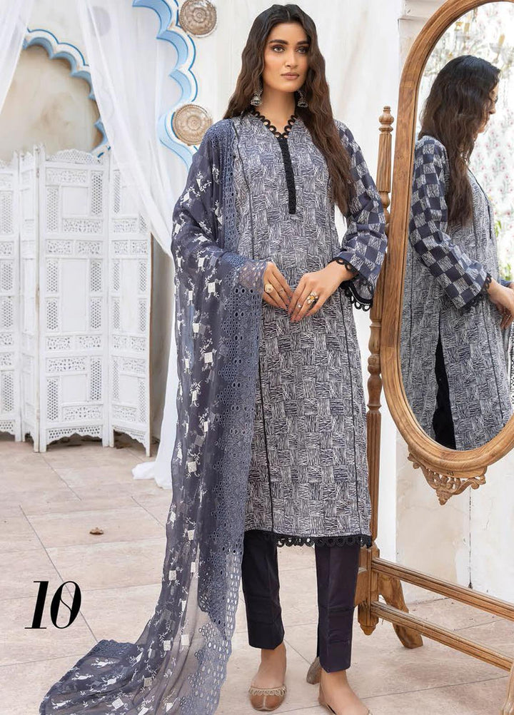 Aalaya Printed Lawn Suits Unstitched 3 Piece ALY22PL D-10 - Premium Collection