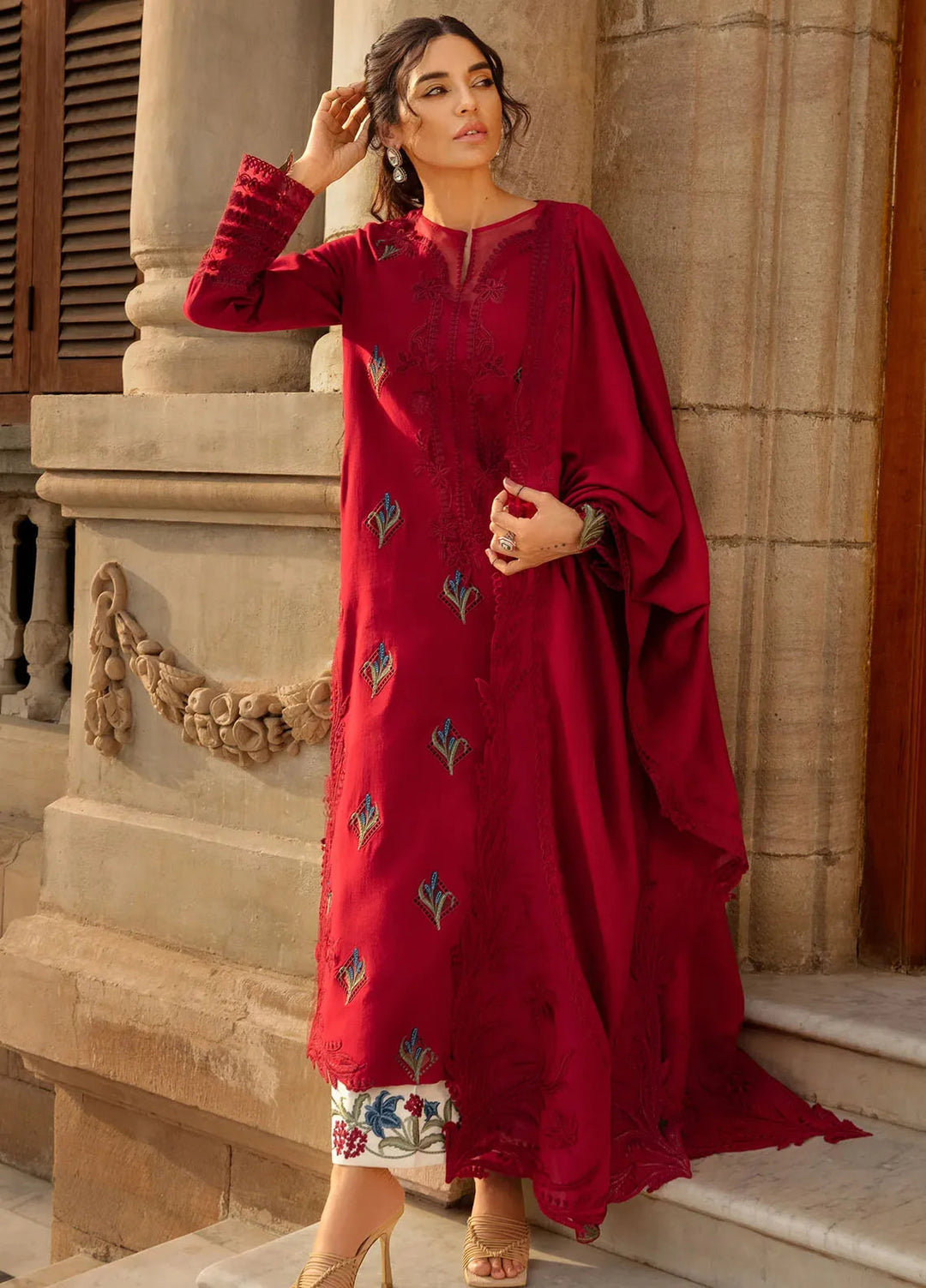 Aaleen by Crimson Embroidered Karandi Suit Unstitched 3 Piece CR24AW Jurao Ka kaam - Winter Collection