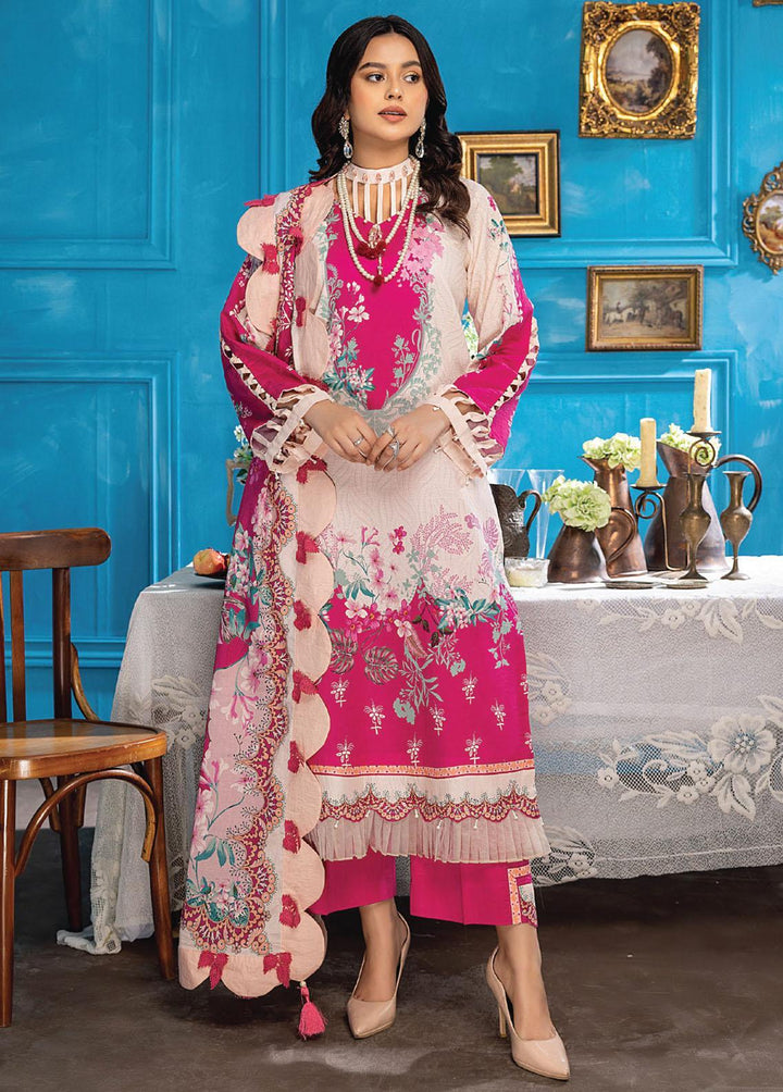 Aangan By Humdum Printed Lawn Suits Unstitched 3 Piece HD23AL D-02 - Summer Collection