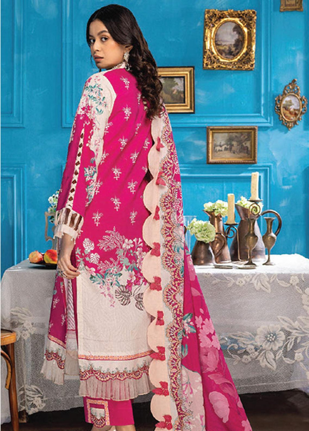 Aangan By Humdum Printed Lawn Suits Unstitched 3 Piece HD23AL D-02 - Summer Collection