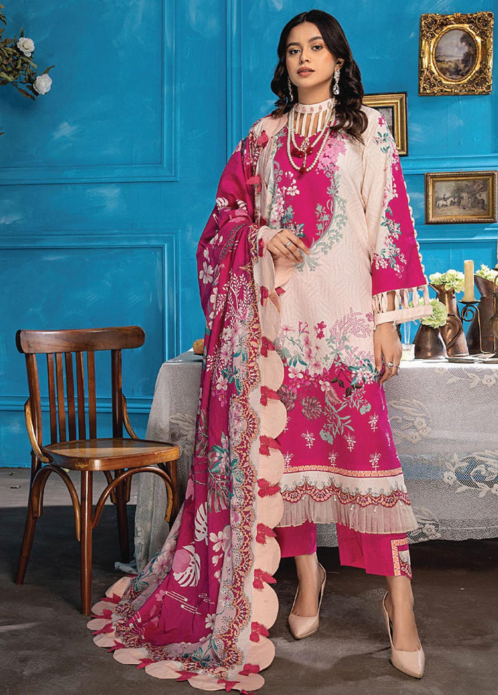 Aangan By Humdum Printed Lawn Suits Unstitched 3 Piece HD23AL D-02 - Summer Collection