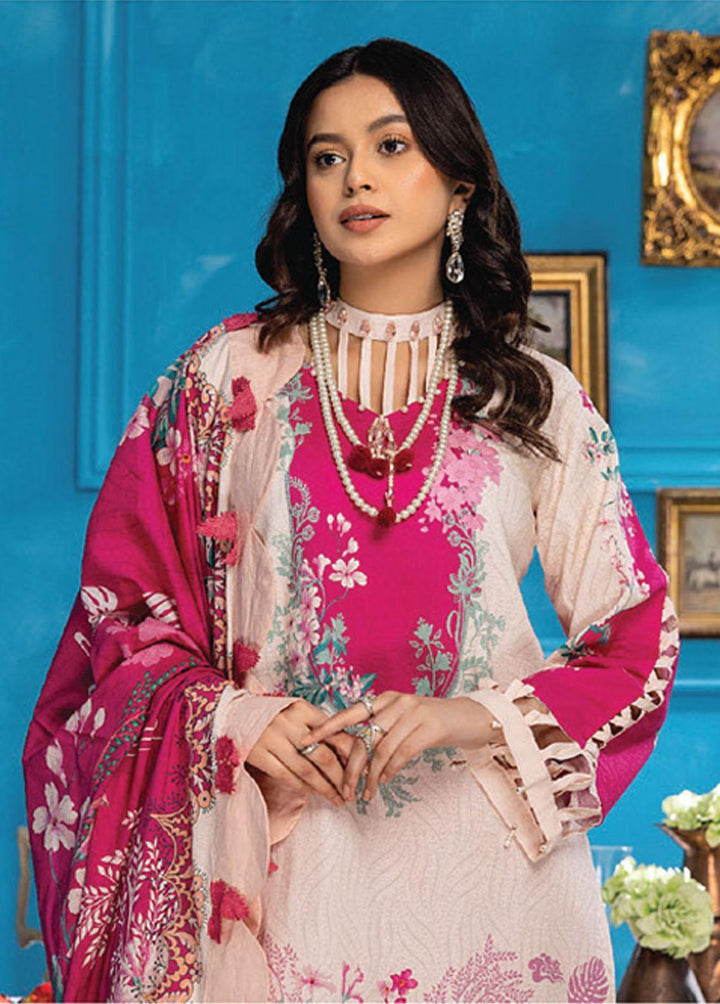 Aangan By Humdum Printed Lawn Suits Unstitched 3 Piece HD23AL D-02 - Summer Collection
