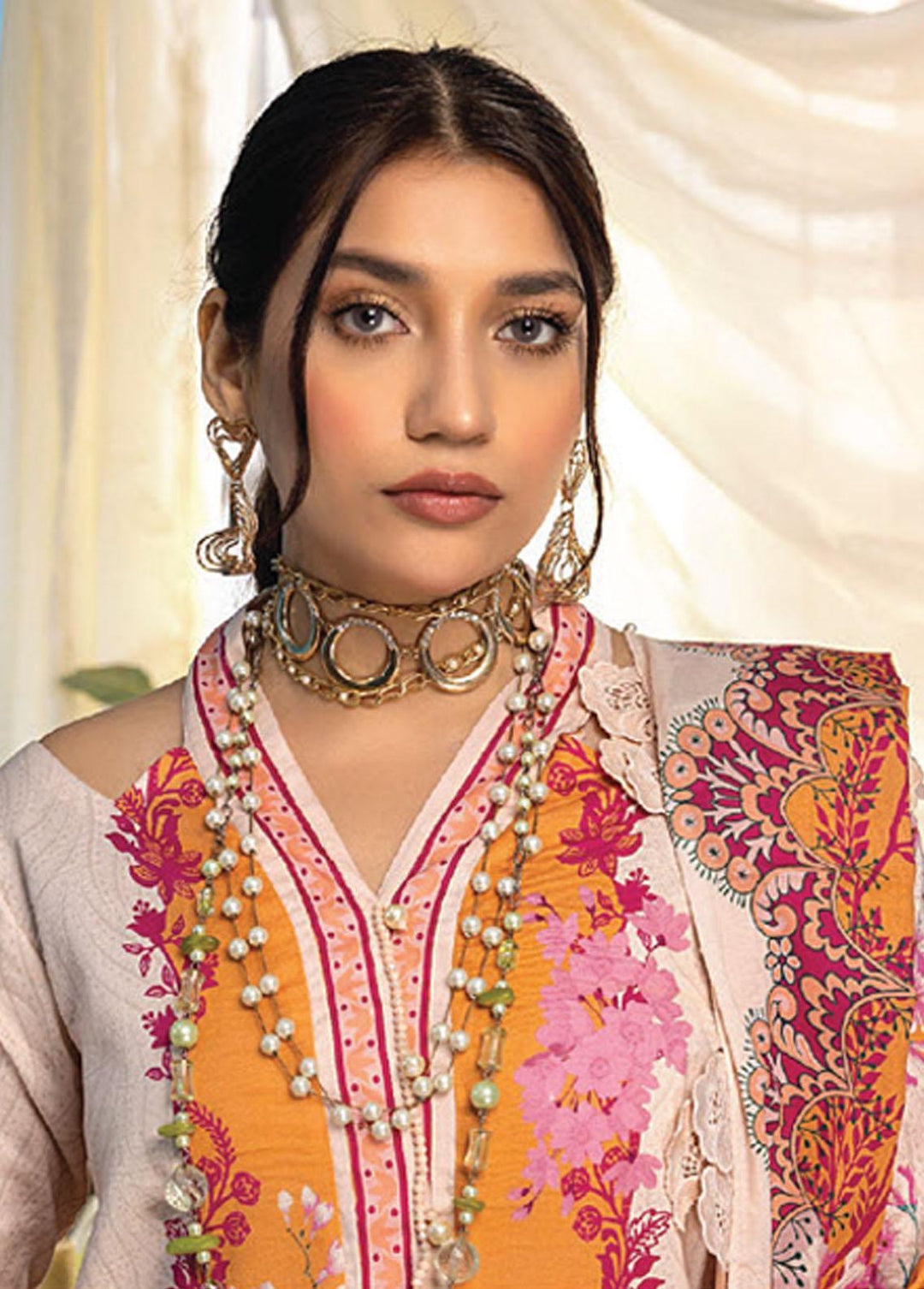 Aangan By Humdum Printed Lawn Suits Unstitched 3 Piece HD23AL D-06 - Summer Collection