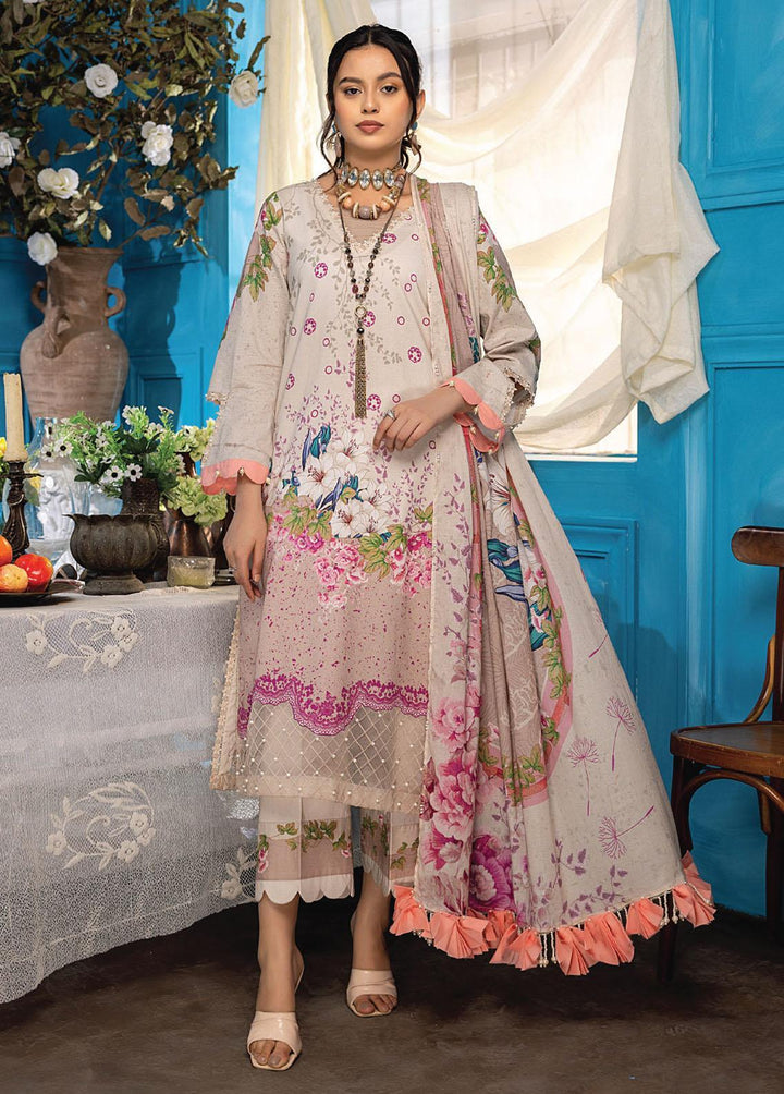 Aangan By Humdum Printed Lawn Suits Unstitched 3 Piece HD23AL D-07 - Summer Collection