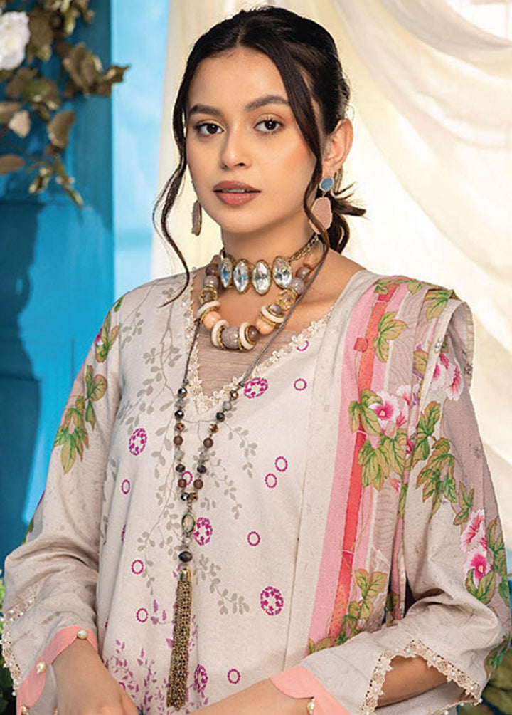 Aangan By Humdum Printed Lawn Suits Unstitched 3 Piece HD23AL D-07 - Summer Collection