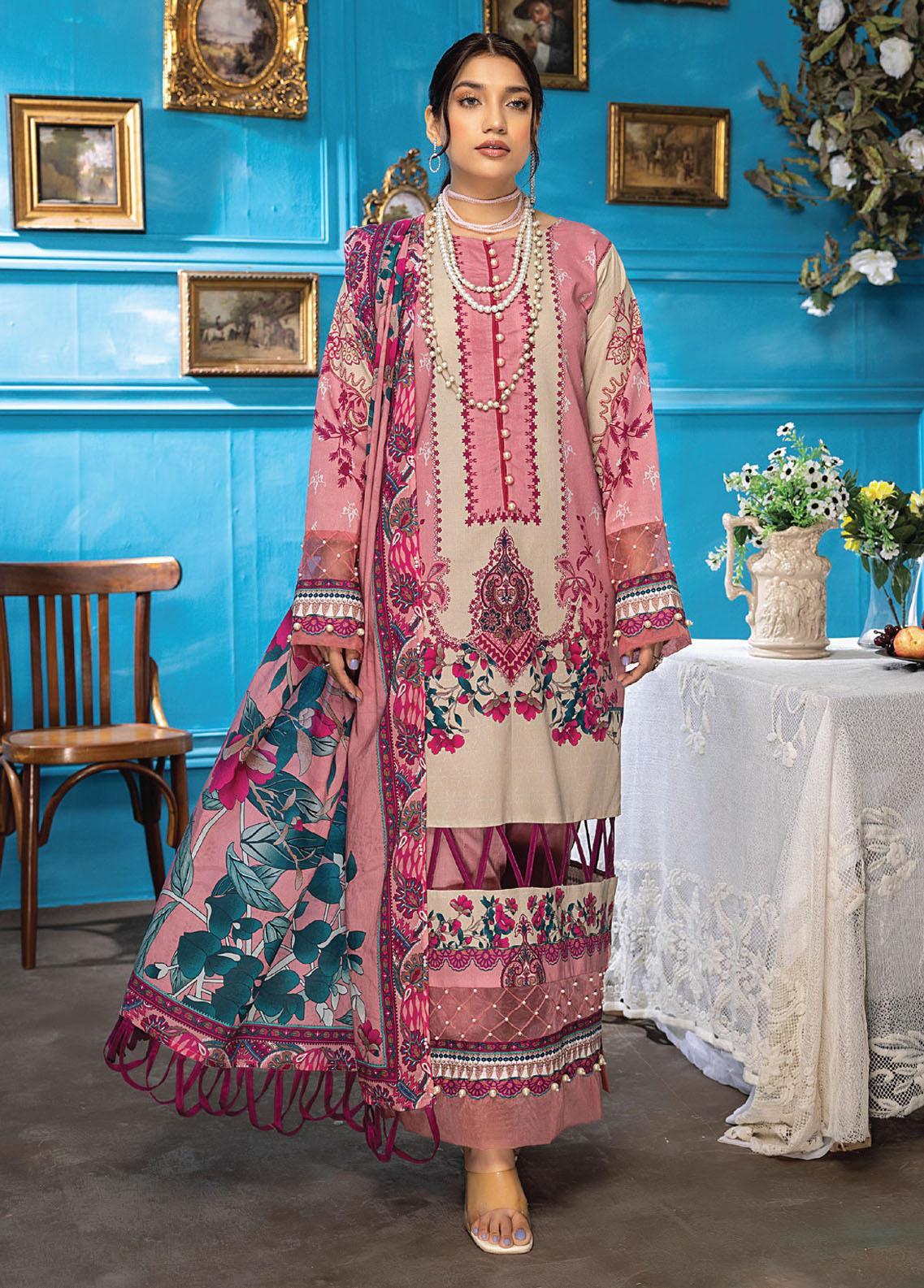 Aangan By Humdum Printed Lawn Suits Unstitched 3 Piece HD23AL D-09 ...