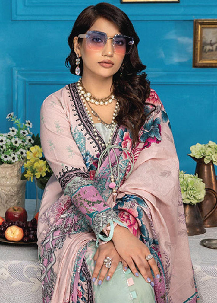 Aangan By Humdum Printed Lawn Suits Unstitched 3 Piece HD23AL D-10 - Summer Collection