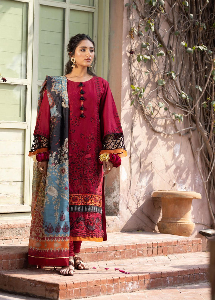 Aangan by Noorangi Embroidered Lawn Suits Unstitched 3 Piece NR22ANG Gulaab - Luxury Collection