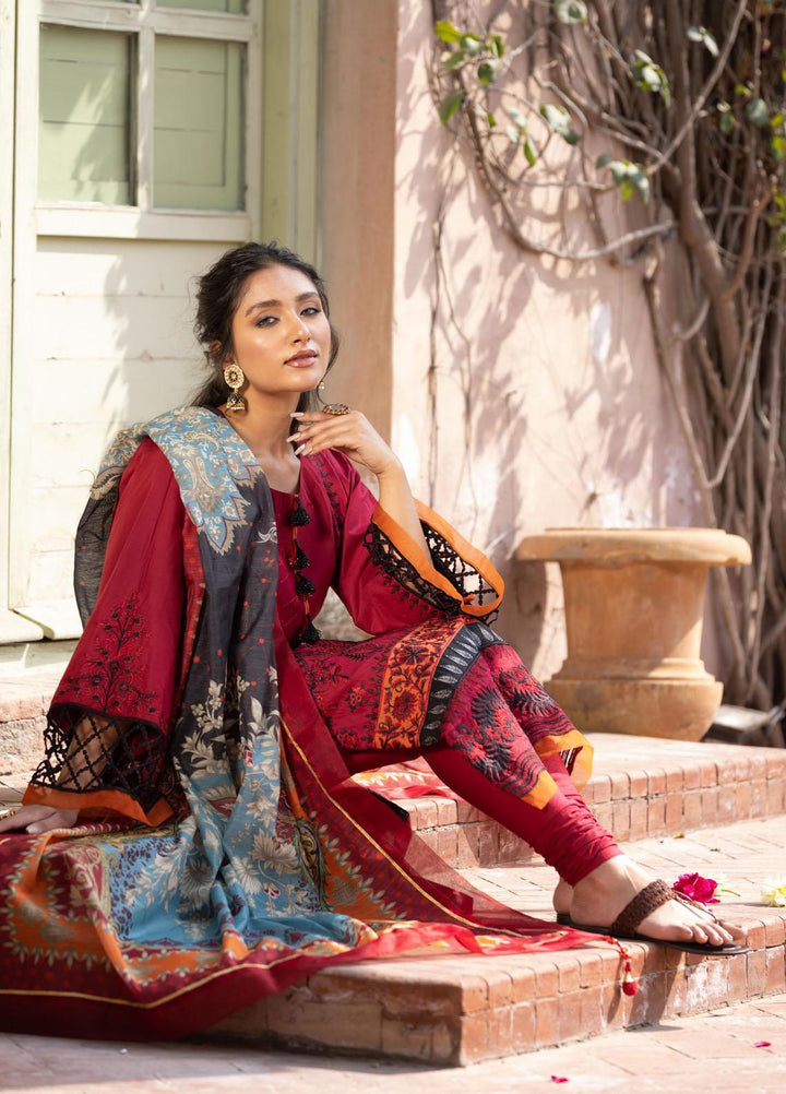 Aangan by Noorangi Embroidered Lawn Suits Unstitched 3 Piece NR22ANG Gulaab - Luxury Collection