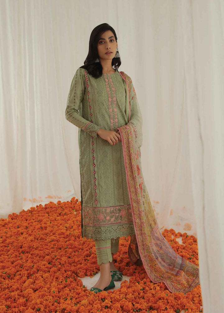 Aarzu By Aabyaan Embroidered Lawn Suits Unstitched 3 Piece ABY22A AA-03 Muskan - Luxury Collection